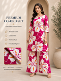 Women's Premium Floral Co-Ord Set – Pink & White Luxe Collection